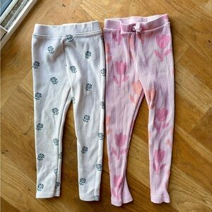 Zara Kids Leggings Set - Floral cream/blue and Pink 🩵🩷